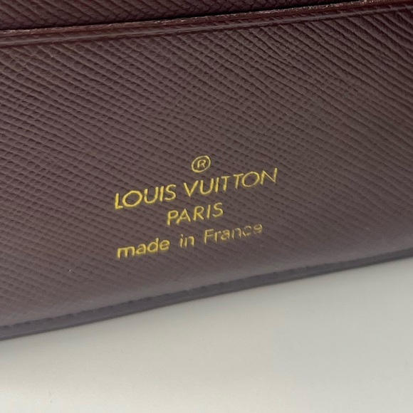 ♥️LOUIS VUITTON Deep Red Monogram Mini Lin Porte Billets Cartes Credit Wallet ❤️ - Picture 7 of 12